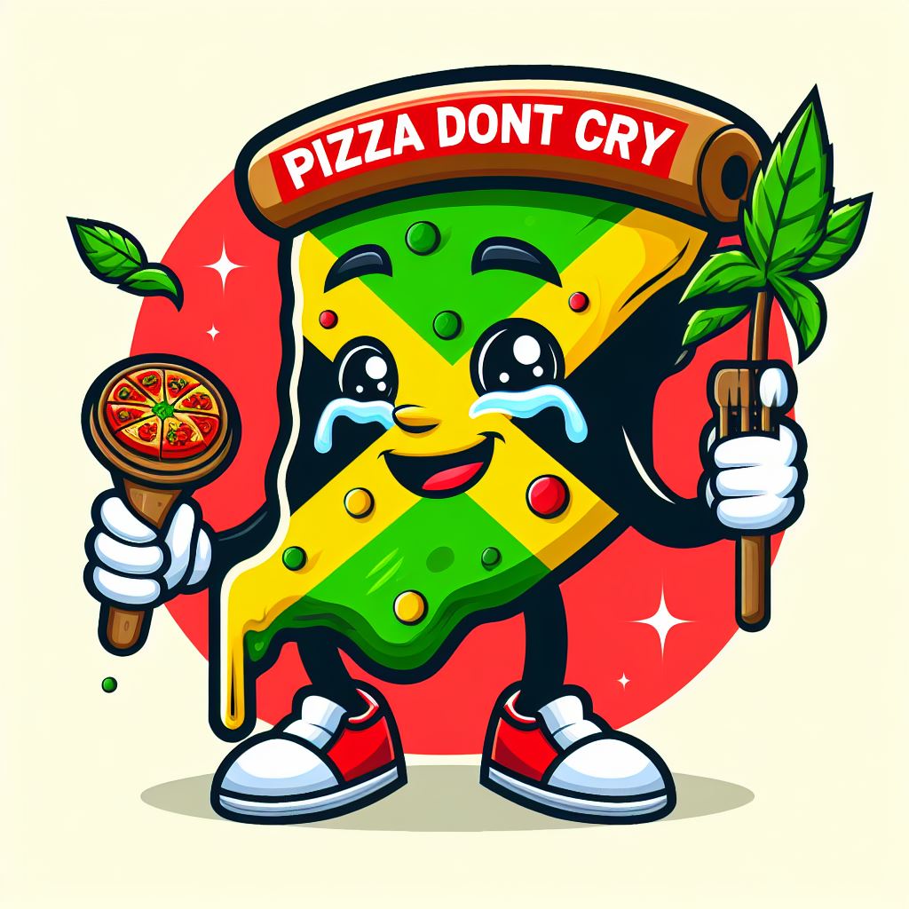 Pizza don't cry logo jamaican spices