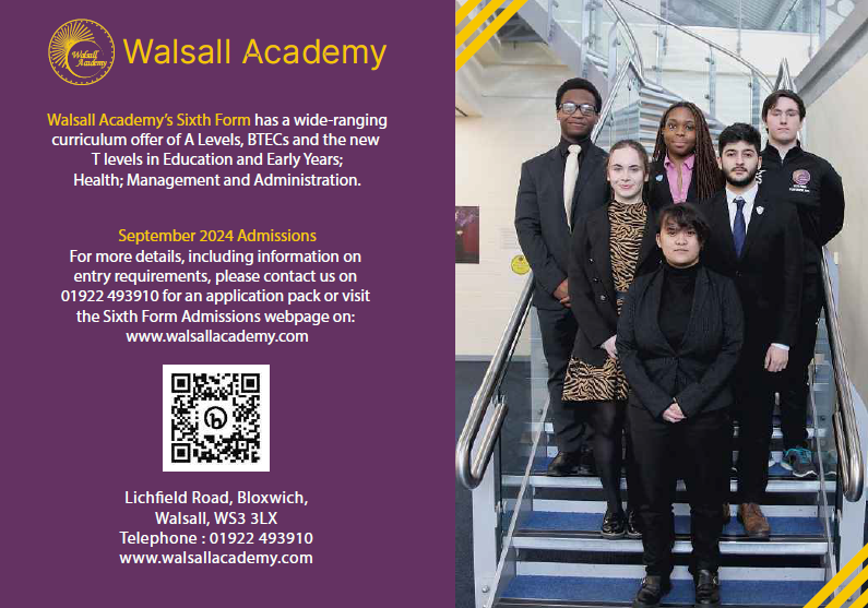 Image showing Admissions for Walsall Academy Sixth Form